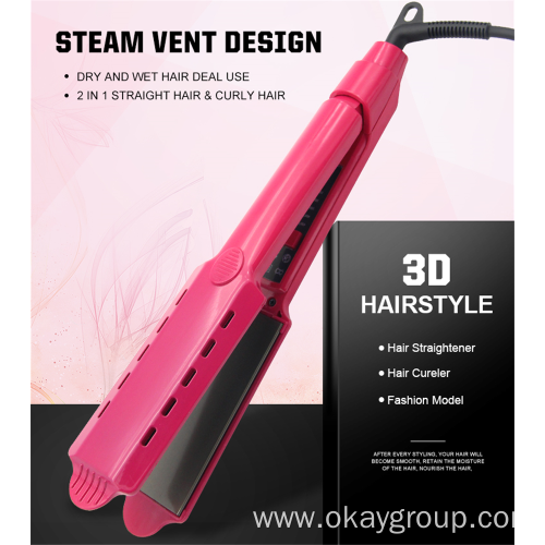 Professional Hair Curler Straightener Curling Iron Brush